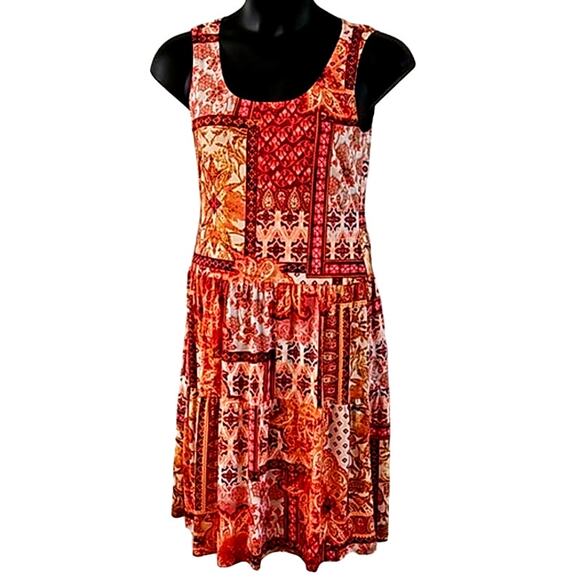 Connected Apparel Women’s Patch-Work Sleeveless Fit-&-Flare Sundress Size 8 - Picture 3 of 6